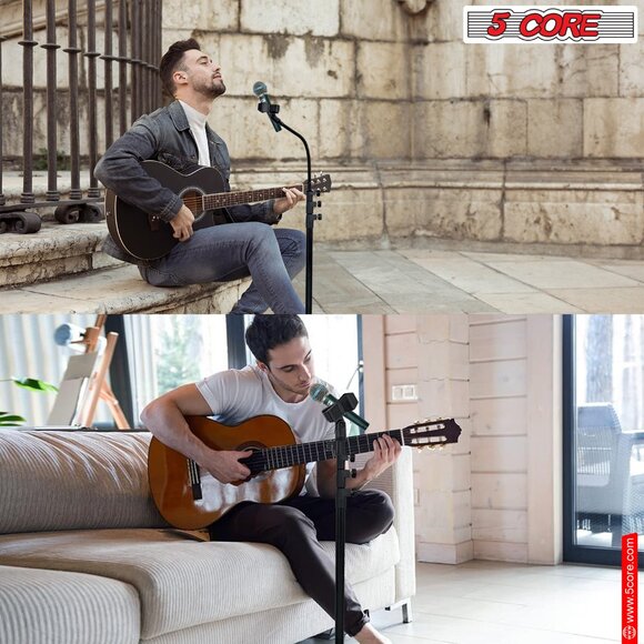 5Core Mic Stand Floor Adjustable Round Base Universal Metal Microphone Stands - Picture 2 of 11